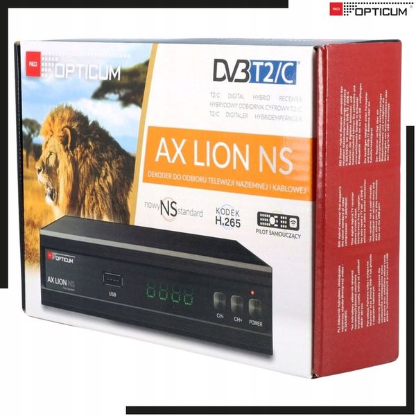 TUNER DVB T2 C OPTICUM AX LION NS HEVC H265 USB FULL HD DEKODER DO TV zdjęcie 11