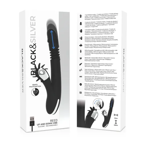 black & silver reed up & down - silikonowy model z ruchem na Arena.pl