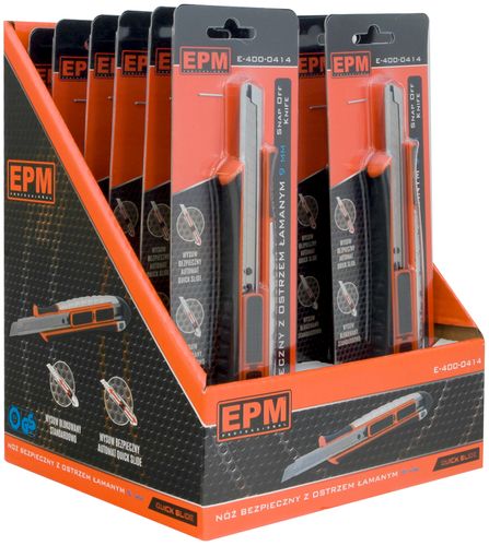 nóż, nożyk z ostrzem łamanym aluminiowy bezpieczny 9mm - e-400-0414 na Arena.pl