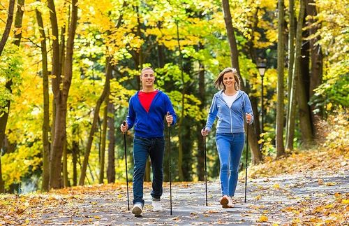 Kijki NORDIC WALKING trekkingowe 2szt ZESTAW REGULOWANE POKROWIEC KOŃCÓWKI na Arena.pl