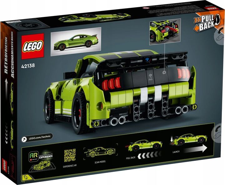 LEGO TECHNICS Samochód Ford Mustang Shelby + 2x silnik Pull&Back zdjęcie 11