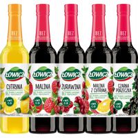 Syrop owocowy Łowicz Zestaw smaków Cytryna Malina 5x 400ml