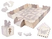 Puzzle piankowe mata kojec dla dzieci 36 elementów szary-ecru
