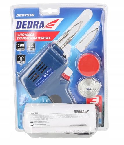 LUTOWNICA TRANSFORMATOROWA DEDRA 600°C Zestaw Cyna Pasta lutownicza na Arena.pl