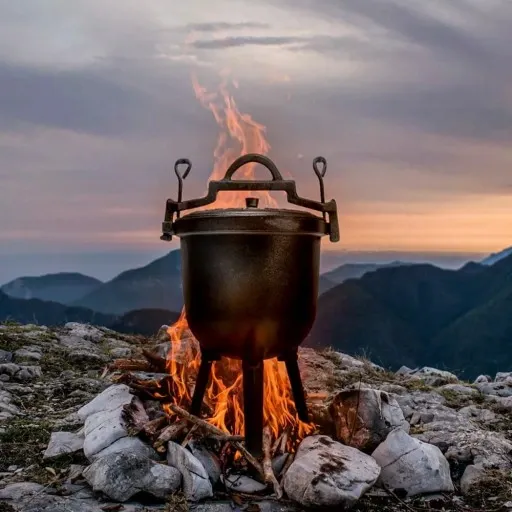 Kociołek żeliwny emaliowany garnek myśliwski 11 L zdjęcie 5