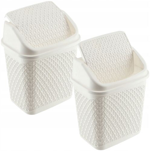 KADAX Kosz Na Śmieci Łazienkowy Biały 6,2L Uchylny Pojemnik na Arena.pl