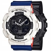 ZESTAW G-SHOCK GA-100-1A1ER BIAŁY NIEBIESKI