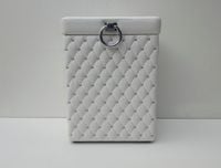 Kufer kosz na pranie bieliźniak Glamour Biały pikowany