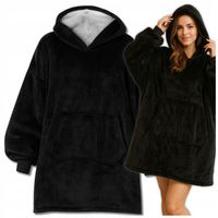 KOC BLUZA OVERSIZE CIEPŁA 2W1 GRUBA FUTRZAK KOCOBLUZA Z KAPTUREM