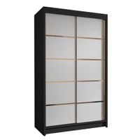 Szafa przesuwna VIGO IV 100-pojemna garderoba-CZARNY/BIAŁY