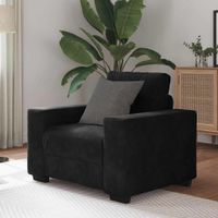 Sofa Fotel Czarny 59 cm Aksamit