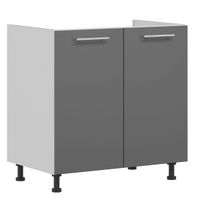 Tiffany T-24/D80Z Szary połysk MDF szafka dolna, drzwi, pod zlew 80, szybko