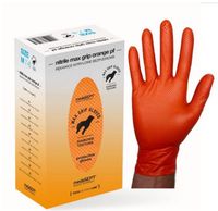rękawice nitrylowe wzmacniane max grip pomarańczowe roz. m - rek gu np m