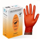 rękawice nitrylowe wzmacniane max grip pomarańczowe roz. m - rek gu np m