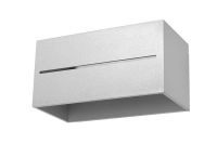 Kinkiet LAMPA przyścienna SL.0529 prostokątna OPRAWA kostka metalowa szara