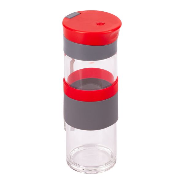Szklana butelka Top Form 440 ml, czerwony zdjęcie 1