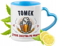 Dla Tomka Kubek Błękitny Z Uszkiem W Kształcie Serca Na Prezent Na Kawę