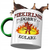 Kubek Zielony Dla Kolarza Piekielnie Dobry Z Nadrukiem Ze Zdjęciem