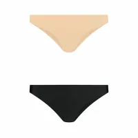 bye bra invisible brazilian majtki bezszwowe nude + black m