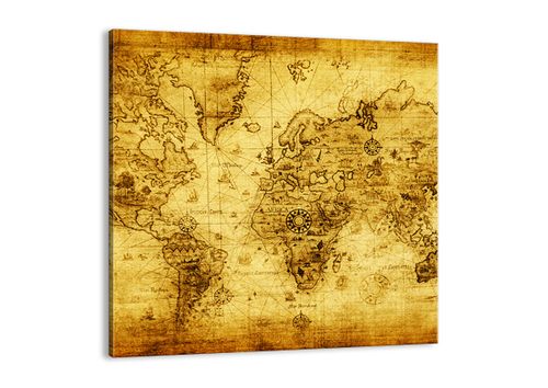 Obraz Na Płótnie - Mapa Świata - 40X40 Cm - Ac40X40-0127 na Arena.pl