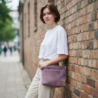 Wrzosowa Torebka sztruksowa – Lekka torba miejska