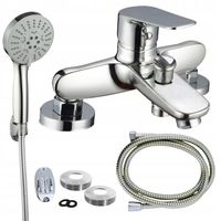 BATERIA MONTOWANA NA WANNIE BATERIA NAWANNOWA ZESTAW ZE SŁUCHAWKĄ CHROM