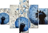 70 100CM OBRAZ 5 ELEM NIEBIESKIE DMUCHAWCE DRUK PŁÓTNO