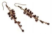 Długie Kolczyki Brązowe Drobne Błyszczące Jablonex