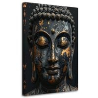 Obraz do salonu sypialni biura, Czarny Posąg Buddy Zen Spa Orient
