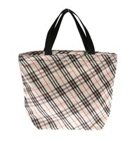 Torba torebka na zakupy SHOPPER mała wz. 2 kratka beż czarny czerwony