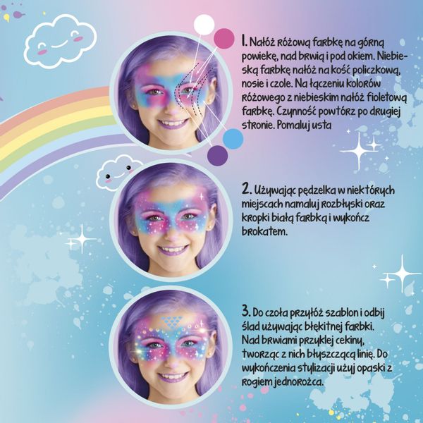 FARBKI DO TWARZY ZESTAW UNICORN KIDEA zdjęcie 4