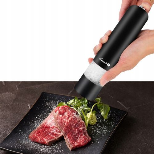 Elektryczny młynek do soli pieprzu przypraw z regulacją zestaw 2 szt. na Arena.pl