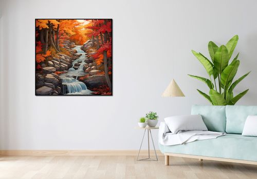 Plakat 100x100cm Jesienne Wodospady na Arena.pl