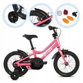 Rower dziecięcy ATTABO KNACK 14" różowy dla dziewczynki lekki boczne kółka
