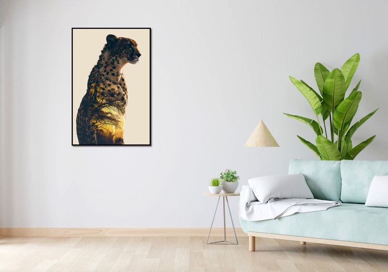 Plakat 68x101cm Gepard Duch Sawanny zdjęcie 4