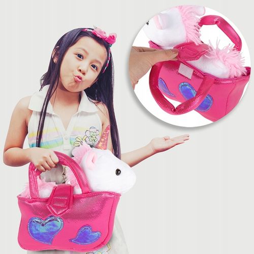 JEDNOROŻEC PLUSZOWY MIEKKI MIĘCIUTKI KONIK PRZYTULANKA PLUSZAK W TOREBCE na Arena.pl