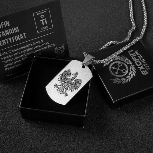 Nieśmiertelnik Tytanowy Orzeł 3RP z GRAWEREM GRATIS + Łańcuszek WHEAT na Arena.pl