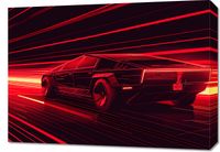 Obraz 70x50cm Prędkość w Czerwonym Neonie