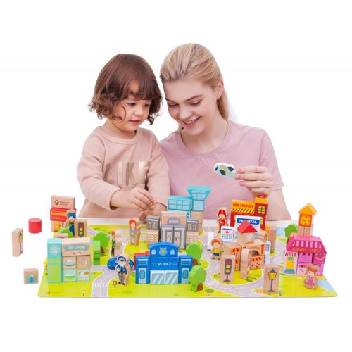 CLASSIC WORLD Drewniane Klocki Zbuduj Miasto na Arena.pl