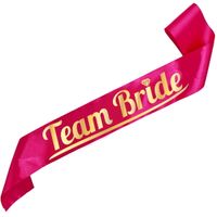 Team Bride - różowa szarfa ze złotym nadrukiem