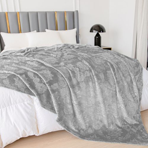 Miękki Koc Glamour 200X220 Jasnoszary na Arena.pl