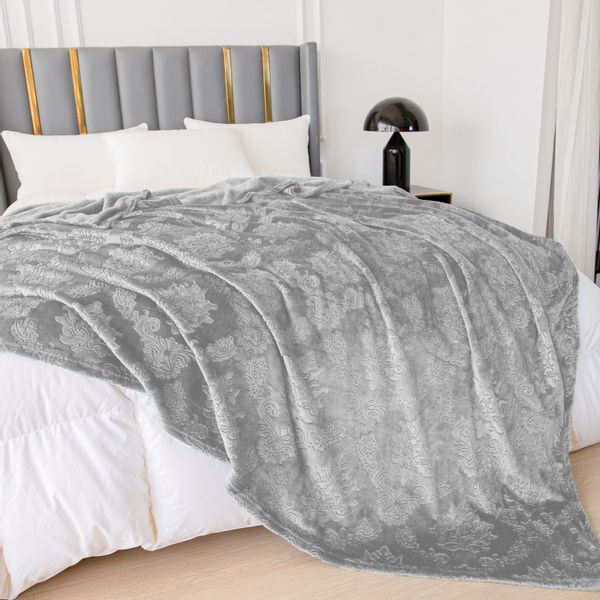 Miękki Koc Glamour 200X220 Jasnoszary zdjęcie 5