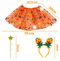 STRÓJ KOSTIUM DYNIA PRZEBRANIE NA HALLOWEEN BAL SPÓDNICA LED OPASKA RÓŻDŻKA