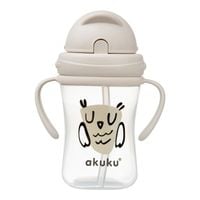 Bidon z chowaną słomką sowa AKUKU