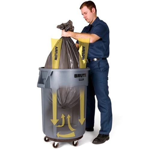 Pojemnik kubeł przemysłowy na odpady i do żywności BRUTE Round 121L - żółty na Arena.pl