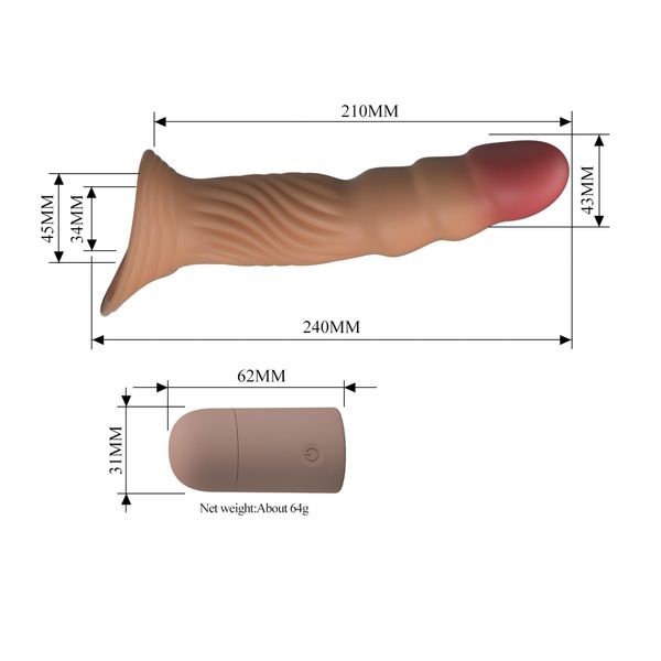 Pretty Love Vibrating Penis Sleeve Extender zdjęcie 8
