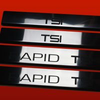 Listwa progowa SKODA RAPID  RAPID TSI Stal nierdzewna 304 połysk z czarnymi