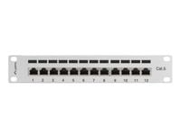 Patch panel Lanberg PPF6-9012-S 12 port 1U 10" kat.6 ekranowany szary