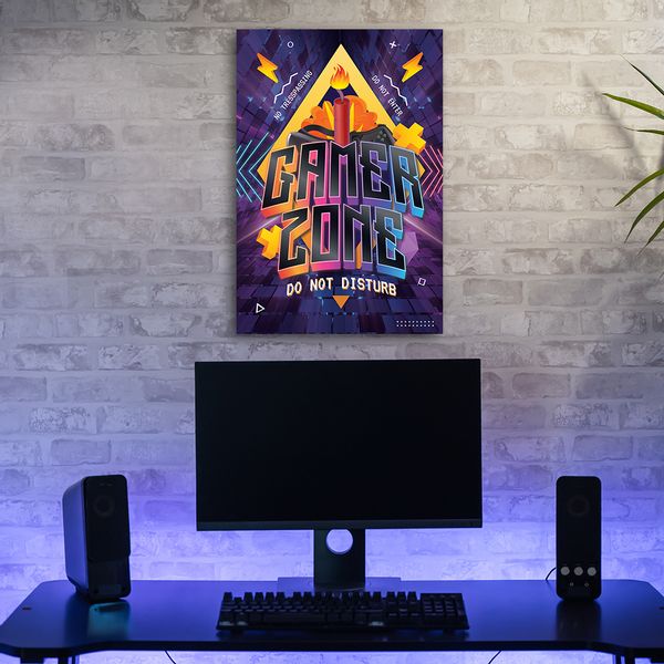 Obraz na płótnie, Napis strefa gracza 70x100 70x100 zdjęcie 2