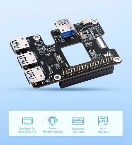 Rozszerzenie PCIe USB 3.2 dla Raspberry Pi 5, HUB PCIe na 4 x USB na Arena.pl